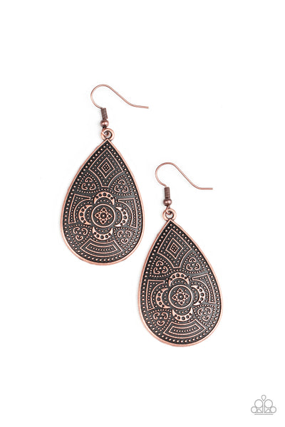 Paparazzi Tribal Takeover - Copper Earrings