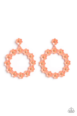 Paparazzi Daisy Meadows - Orange Earrings