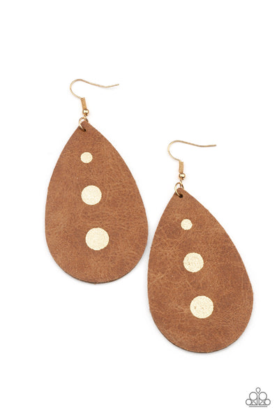 Paparazzi Rustic Torrent - Gold Earrings