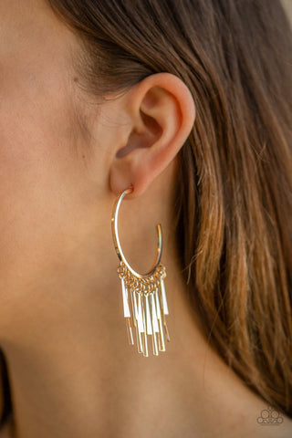 Paparazzi Bring the Noise Gold Earrings