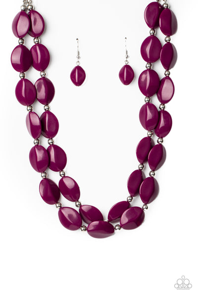 Paparazzi Two-Story Stunner - Purple Necklace