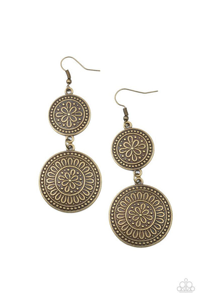 Paparazzi Road Trip Paradise Brass Earrings