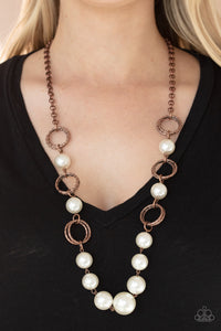 Paparazzi COUNTESS Me In - Copper Pearl Necklace