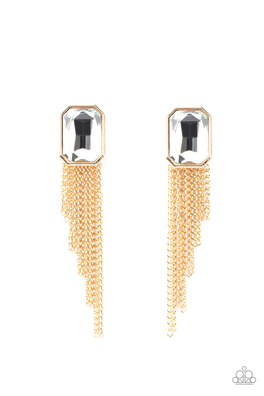 Paparazzi Save for a REIGNy Day - Gold Earrings