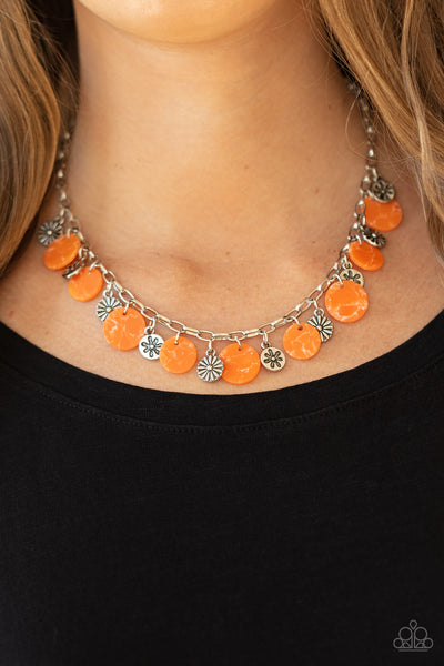 Paparazzi Flower Powered - Orange Necklace