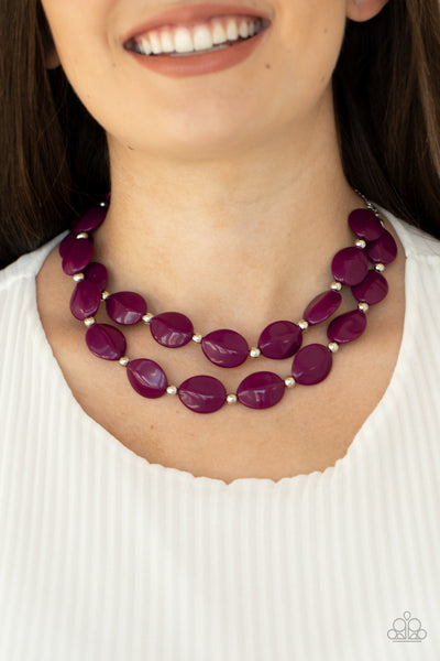 Paparazzi Two-Story Stunner - Purple Necklace