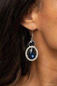 Paparazzi Double the Drama Blue Earrings