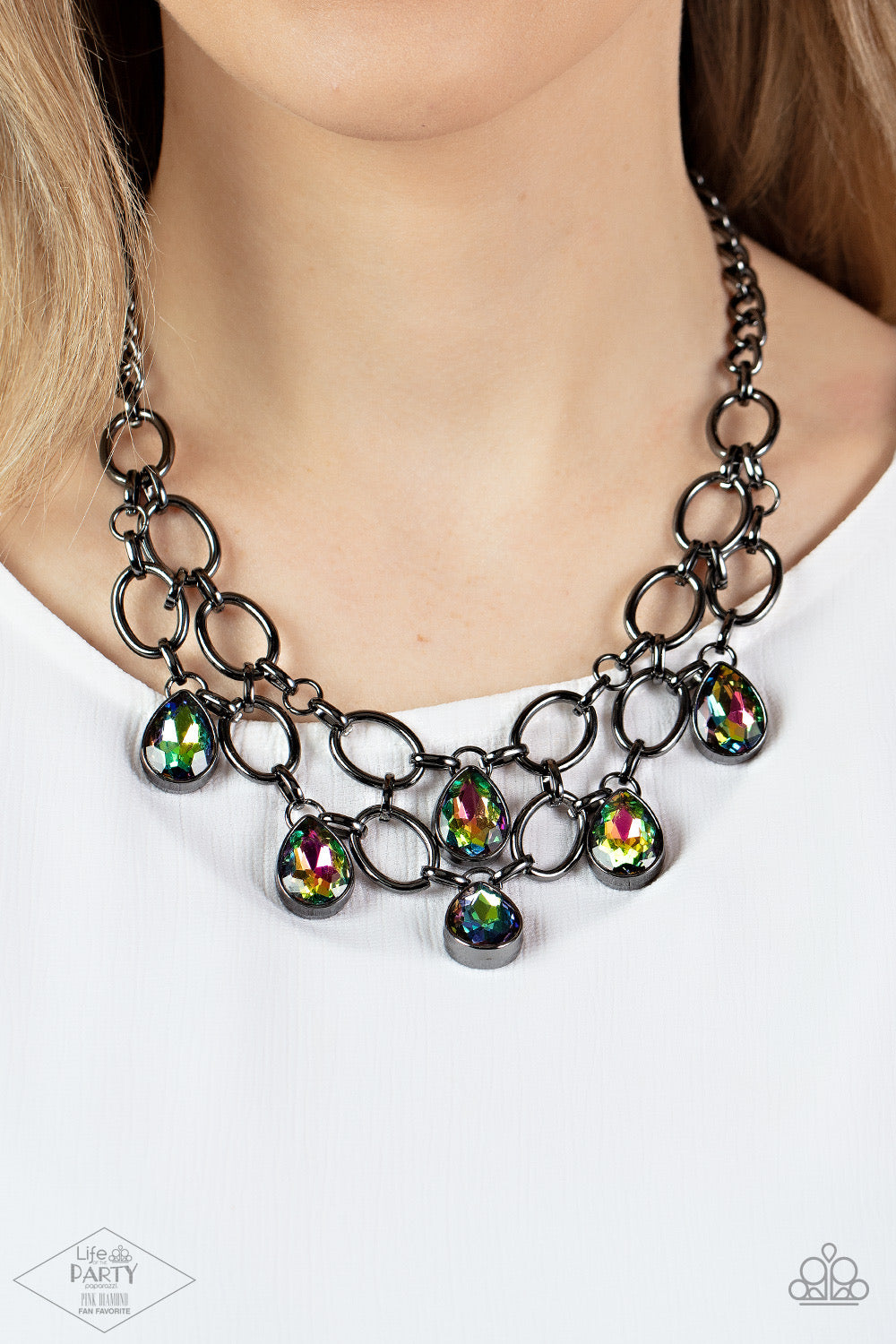 Paparazzi Show Stopping Shimmer - Multi Oil Spill Necklace