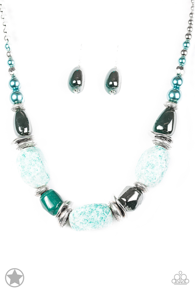 Paparazzi Blockbuster In Good Glazes - Blue Necklace