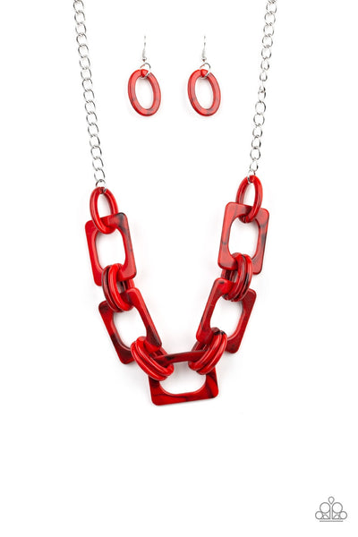 Paparazzi Sizzle Sizzle - Red Necklace