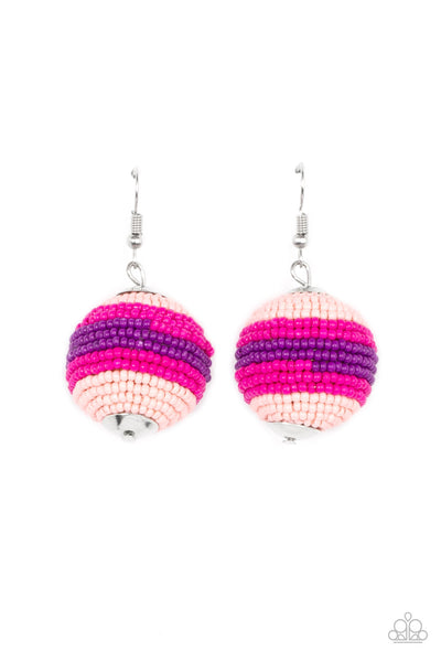 Paparazzi Zest Fest - Pink Seed bead Earrings