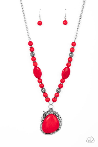 Paparazzi Southwest Paradise - Red Necklace