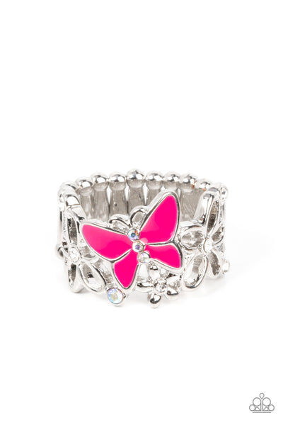 Paparazzi All FLUTTERED Up - Pink Butterfly Ring