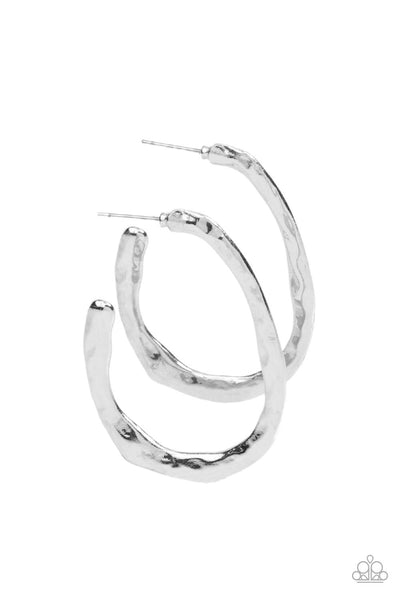 Paparazzi WARPED Speed - Silver Earrings