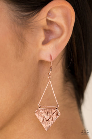 Paparazzi Desert Treasure - Copper Earrings