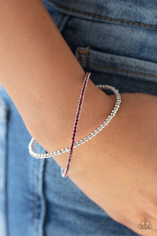 Paparazzi Chicly Crisscrossed - Red Bracelet