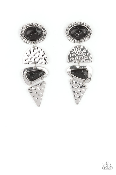 Paparazzi Earthy Extravagance - Black Earrings