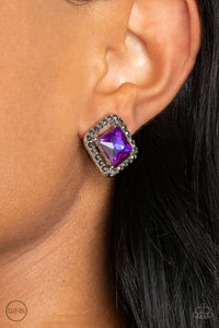 Paparazzi Cosmic Catwalk - Purple Clip on Iridescent Earrings