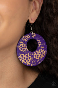 Paparazzi Galapagos Garden Party - Purple Earrings