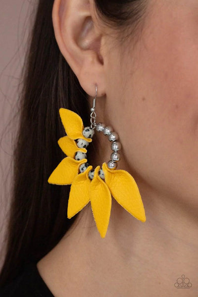 Paparazzi Flower Child Fever Yellow Earrings