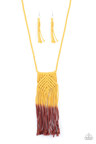 Paparazzi Look At MACRAME Now Yellow Necklace