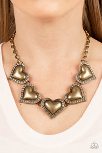 Paparazzi Kindred Hearts - Brass Necklace