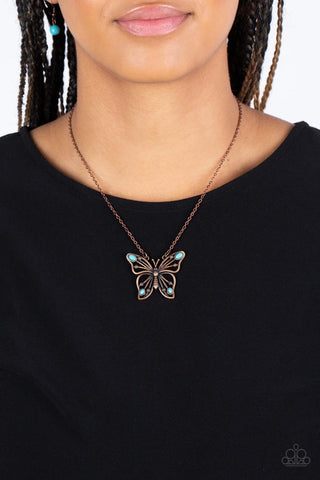 Paparazzi Badlands Butterfly - Copper Butterfly Earrings