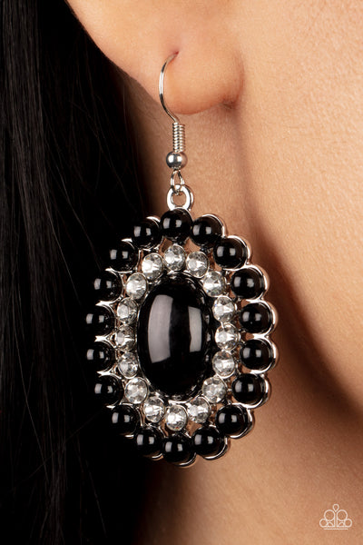 Paparazzi Dolled Up Dazzle - Black Earrings