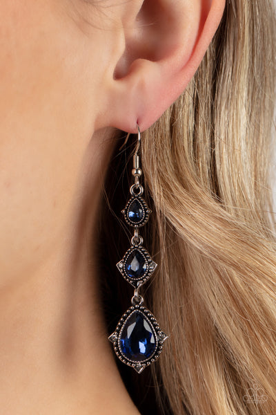 Paparazzi Prague Princess - Blue Earrings