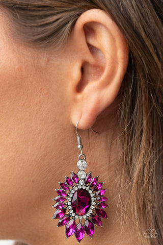 Paparazzi Big Time Twinkle - Pink Earrings