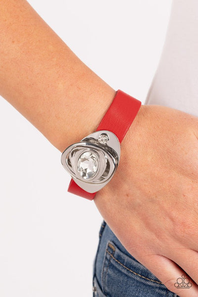 Paparazzi Pasadena Prairies - Red Snap Bracelet