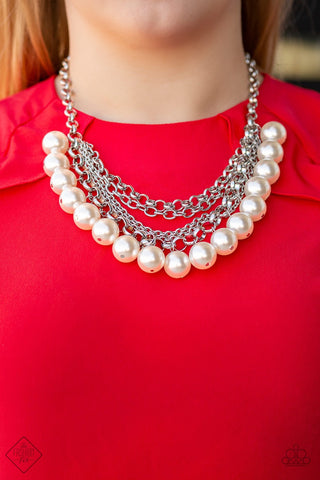 Paparazzi One-Way WALL STREET White Pearl Necklace