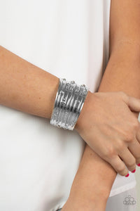 Paparazzi Mechanical Motif - Silver Cuff Bracelet