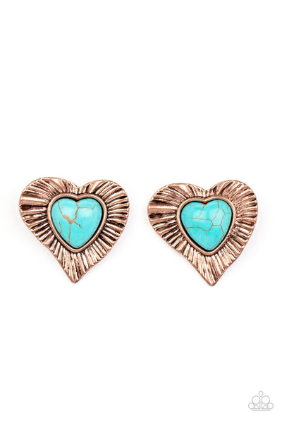 Rustic Romance - Copper Heart Earrings