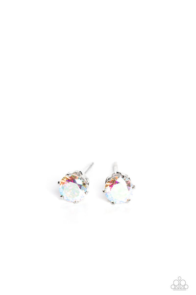 Paparazzi Delicately Dainty - Multi Iridescent Stud Earrings