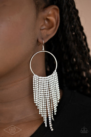 Paparazzi Streamlined Shimmer - White Earrings