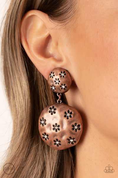 Paparazzi Industrial Fairytale - Copper Clip on Earrings