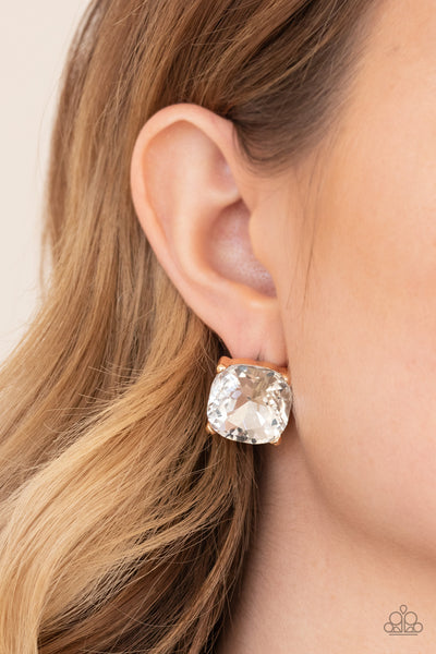 Paparazzi Royalty High - Gold Post Earrings