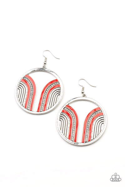 Paparazzi Delightfully Deco - Red Earrings