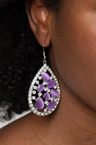 Paparazzi Cats Eye Class - Purple Earrings