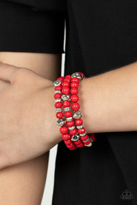Paparazzi Vibrant Verve - Red Bracelet