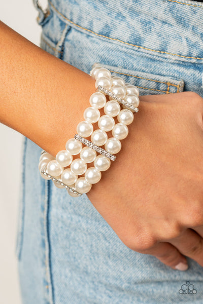 Paparazzi Modern Day Majesty - White Bracelet