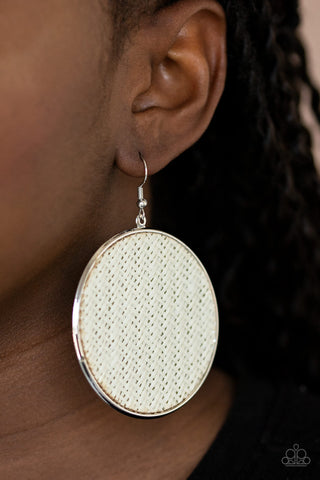 Paparazzi Wonderfully Woven - White Earrings