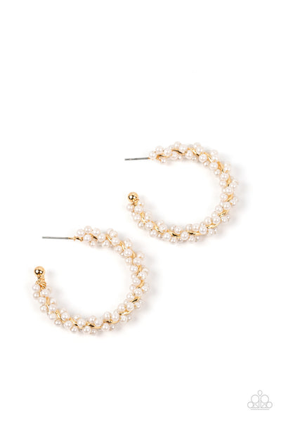 Paparazzi Yacht Royale - Gold Pearl Earrings