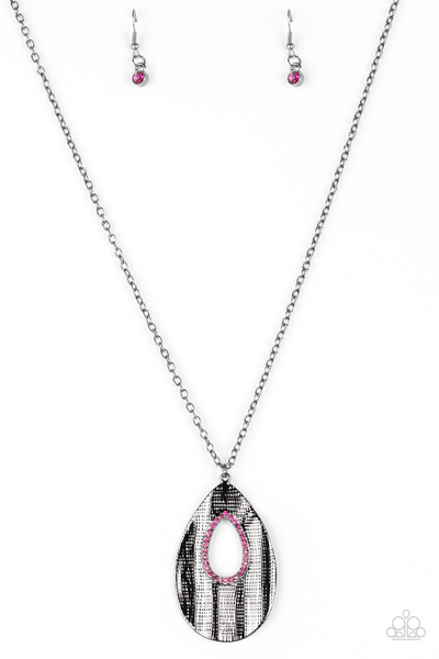 Paparazzi Stop, TEARDROP, and Roll - Pink Necklace