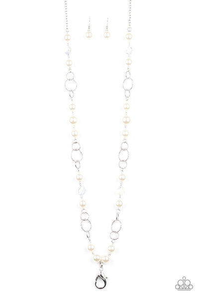 Paparazzi Prized Pearls - White Lanyard Necklace