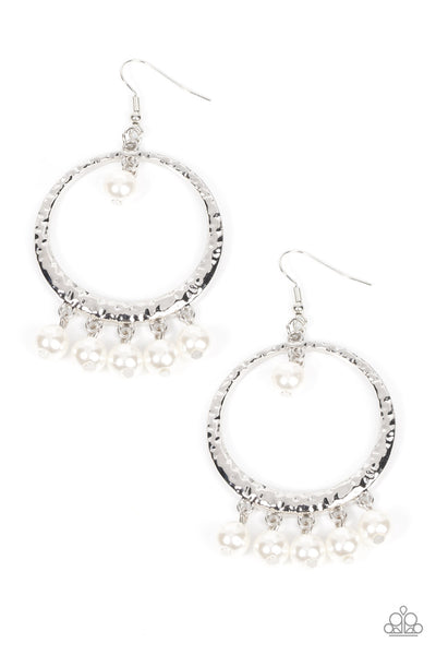 Paparazzi Luscious Luxury - White Earrings