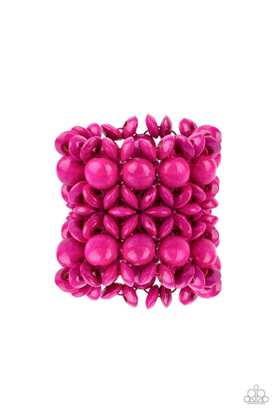 Paparazzi Island Mixer Pink Wooden Bracelet