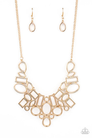 Paparazzi Geometric Grit - Gold Necklace