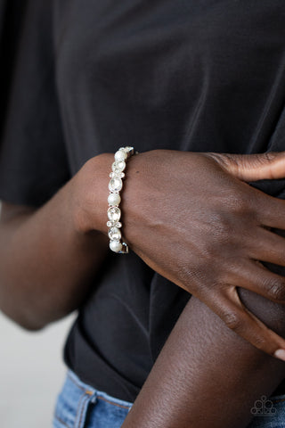 Paparazzi Frosted Finery - White Bracelet